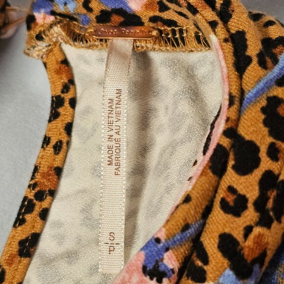 Free People Animal Print Floral Maxi Dress Women Size S Long Sleeve - Picture 4 of 15